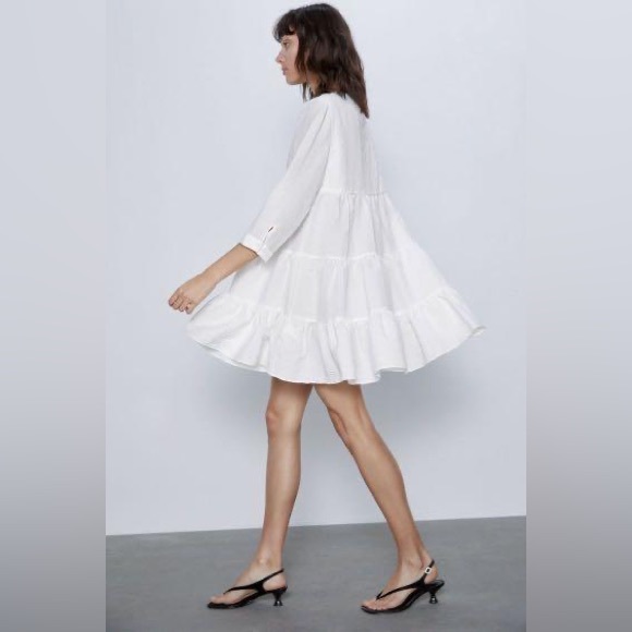 ZARA Textured Weave Dress - size XS white - Picture 2 of 13